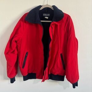Vintage Lands’ End Jacket USA Made Red Fleece Lined Women’s L 90s Gorpcore
